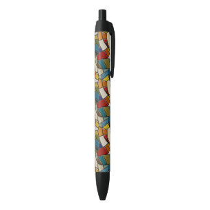 Colourful Stained Glass Mosaic Abstraction Black Ink Pen