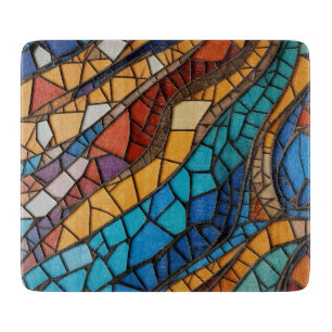 Colourful Stained Glass Mosaic Abstraction Cutting Board