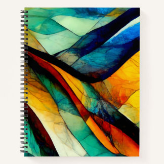 Colourful Stained Glass Mosaic Abstraction Notebook