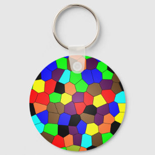 Colourful Stained Glass Mosaic Tiles Keychain