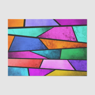 Colourful Stained Glass Purple Blue Tissue Paper