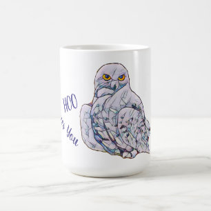 Colourful Stained Glass Snowy Owl Digital Art Magic Mug