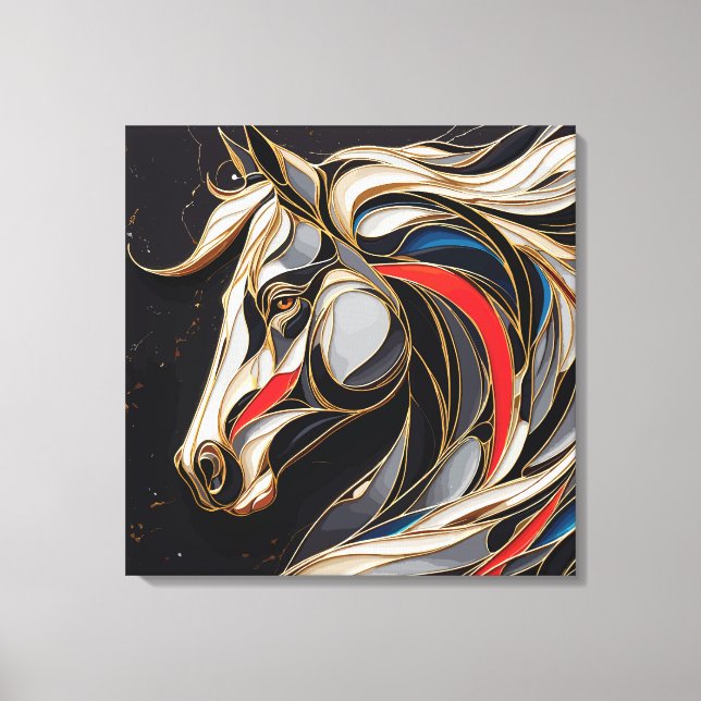 Colourful Stallion Spirit Canvas Print (Front)
