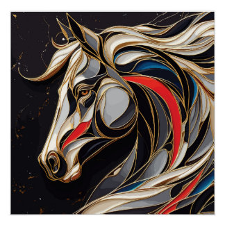 Colourful Stallion Spirit Poster