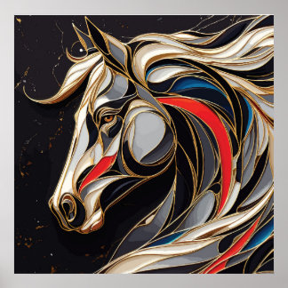 Colourful Stallion Spirit Poster