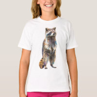 Colourful Standing Trash Panda Illustration Kids