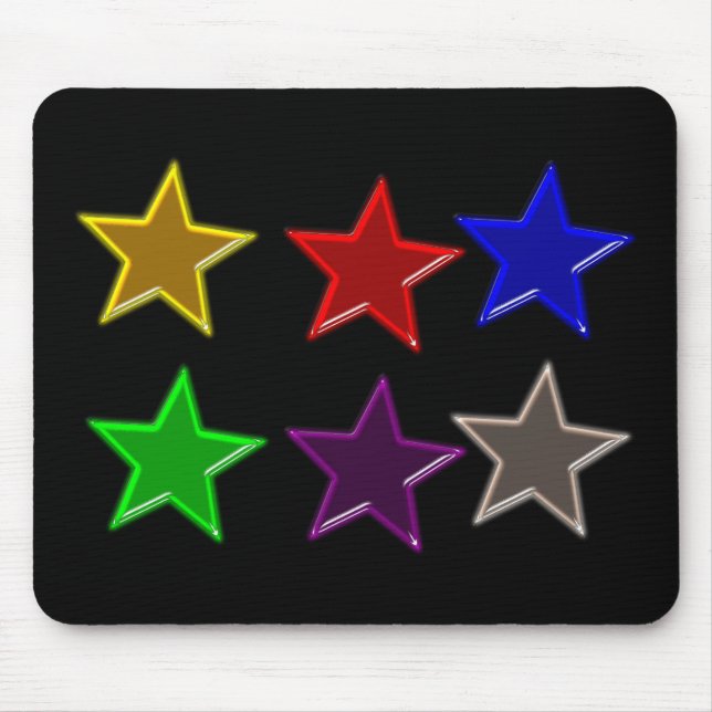 Colourful star buttons mouse pad (Front)