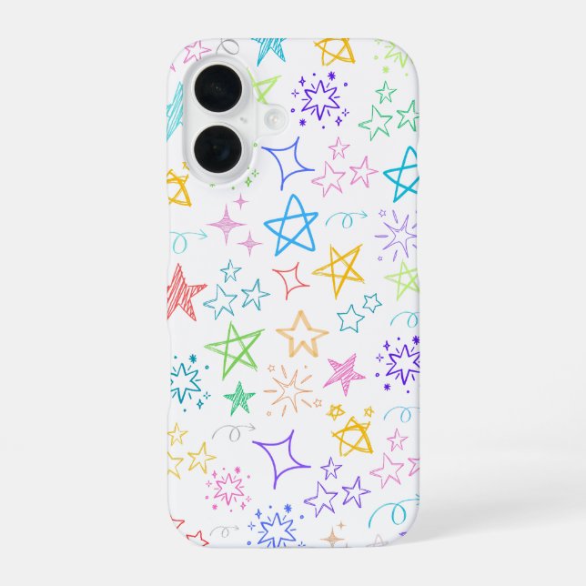 Colourful Star Doodle iPhone Case (Back)