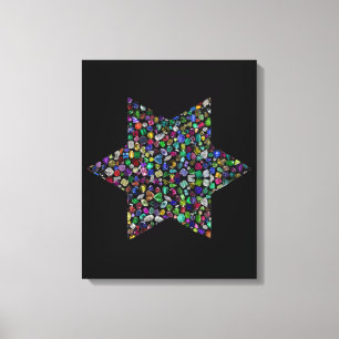 Colourful Star of David Canvas Print