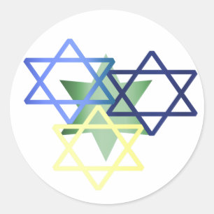 Colourful Star Of David Sticker