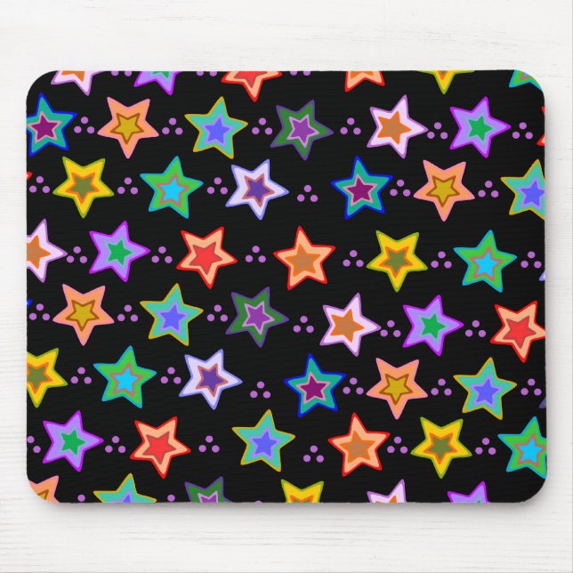 Colourful star pattern mouse pad (Front)