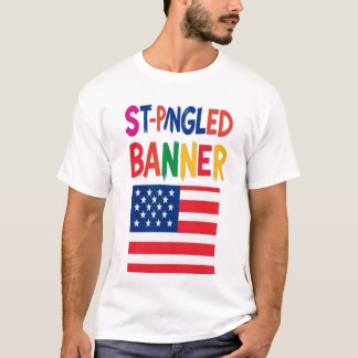 Colourful Star-Spangled Banner USA Flag T-Shirt