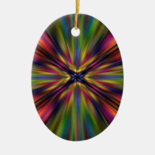 Colourful starburst ceramic ornament