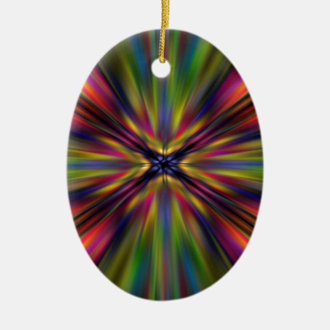 Colourful starburst ceramic ornament (Front)