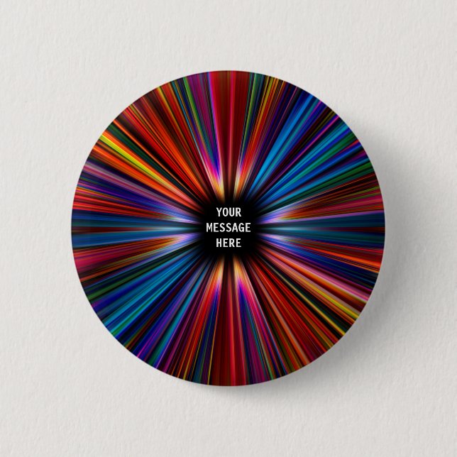 Colourful starburst explosion 2 inch round button (Front)