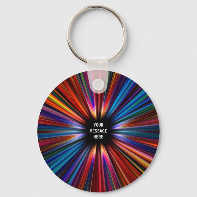 Colourful starburst explosion keychain (Front)