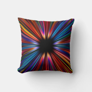 Colourful starburst explosion throw pillow