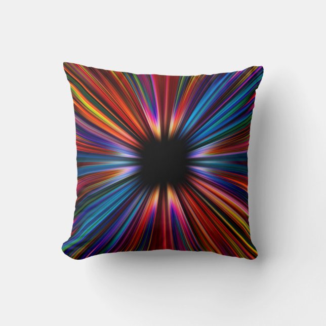 Colourful starburst explosion throw pillow (Front)