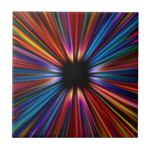 Colourful starburst explosion tile