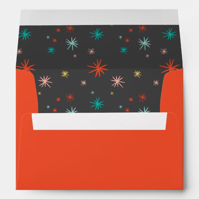 Colourful Starburst Fun Festive Holiday New Year Envelopes (Back (Bottom))