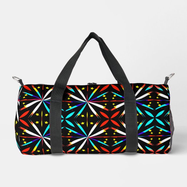 Colourful Starburst Pattern Duffle Bag (Front)