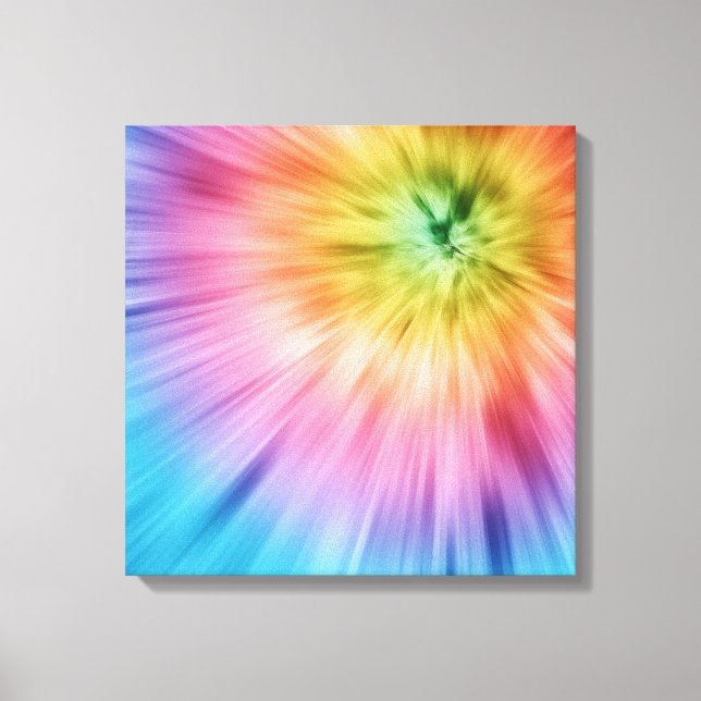 Colourful Starburst Tie Dye Canvas Print (Front)