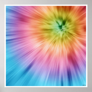 Colourful Starburst Tie Dye Poster