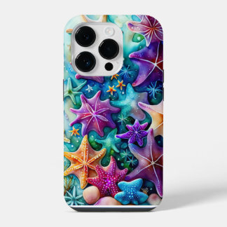 Colourful Starfish iPhone 14 Pro Case