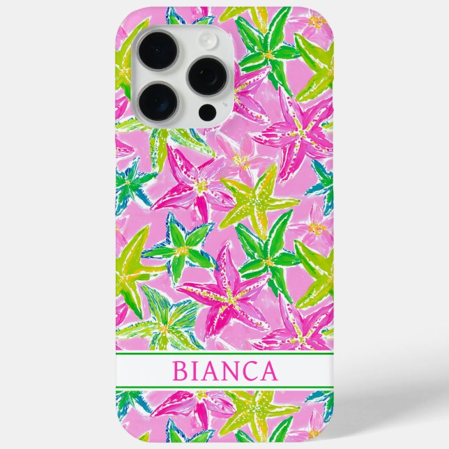 Colourful Starfish Monogrammed Case-Mate iPhone Case (Back)