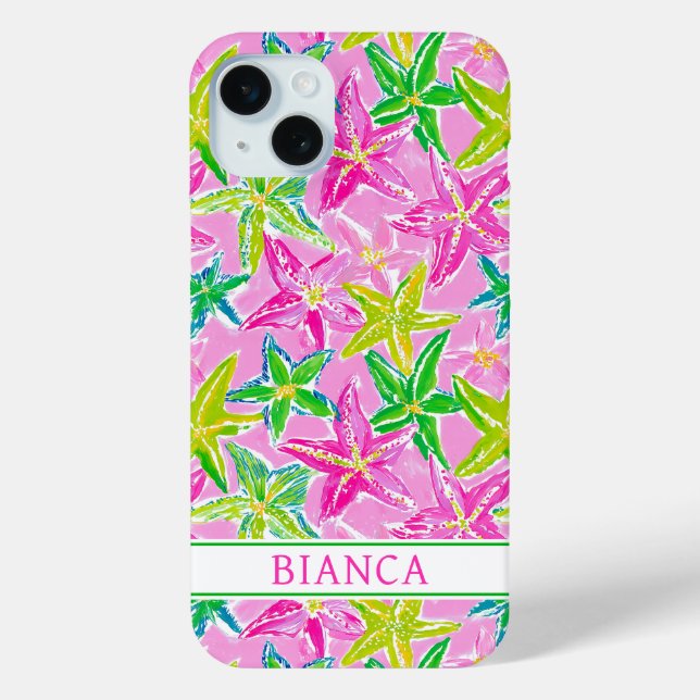 Colourful Starfish Monogrammed Case-Mate iPhone Case (Back)