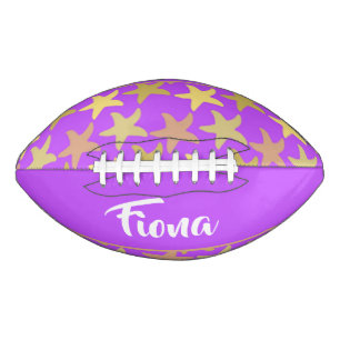 Colourful starfish on purple football