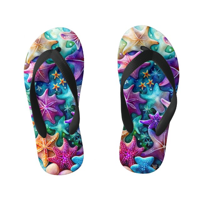 Colourful Starfish Pair of Flip Flops (Footbed)