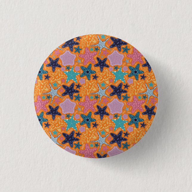 Colourful Starfishes 1 Inch Round Button (Front)