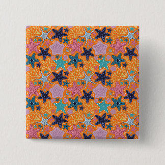 Colourful Starfishes 2 Inch Square Button