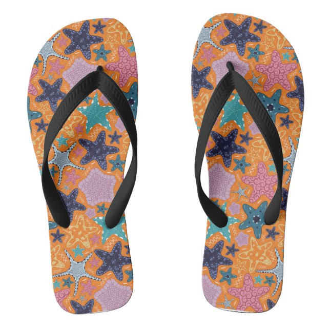 Colourful Starfishes Flip Flops (Footbed)