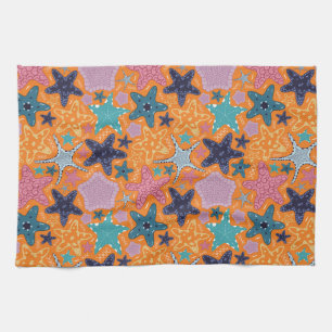 Colourful Starfishes Kitchen Towel