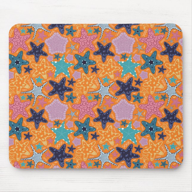 Colourful Starfishes Mouse Pad (Front)