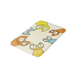Colourful Staring lot Cats Bath Mat