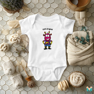Colourful Starry Alien Toddler Fun Vibrant Baby Bodysuit