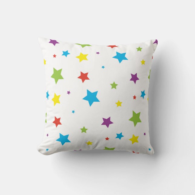 Colourful Starry Pattern Throw Pillow (Front)