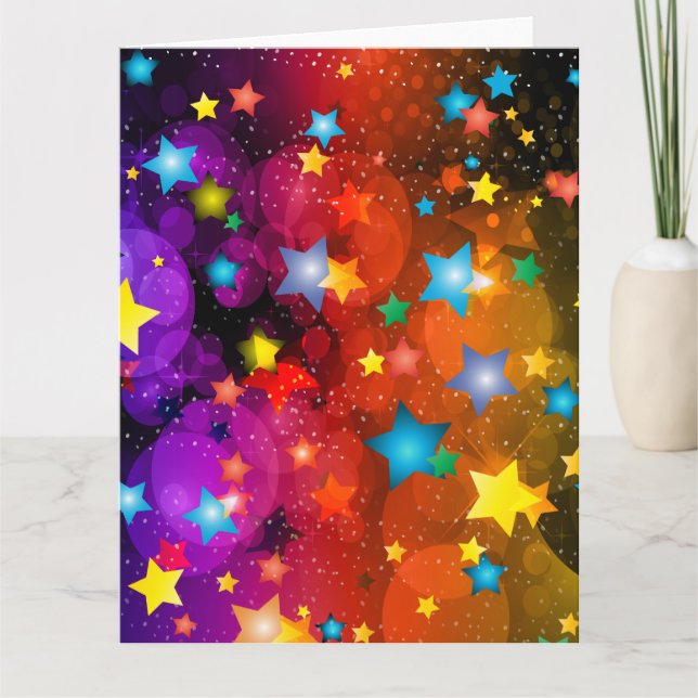 Colourful stars abstract art design card (Front)