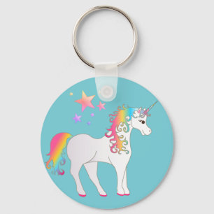 Colourful Stars and Rainbow Unicorn Keychain