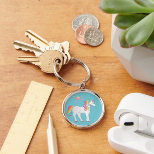 Colourful Stars and Rainbow Unicorn Keychain