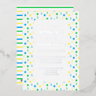 Colourful Stars Boys 3rd Birthday