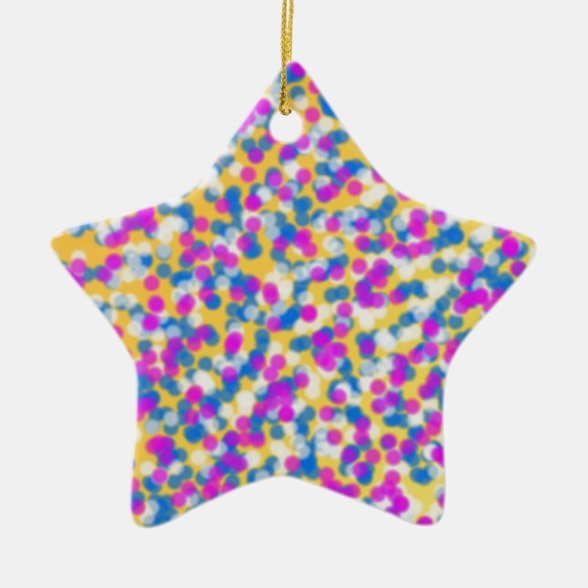colourful stars ceramic ornament (Front)