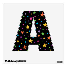 Colourful Stars Confetti Letter A