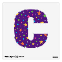 Colourful Stars Confetti Letter C