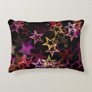 Colourful Stars Dance Whimsically  Accent Pillow