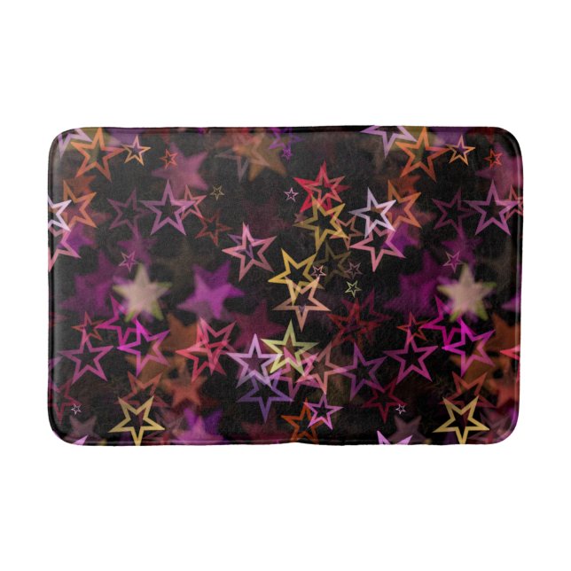 Colourful Stars Dance Whimsically  Bath Mat (Front)