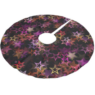 Colourful Stars Dance Whimsically  Brushed Polyester Tree Skirt